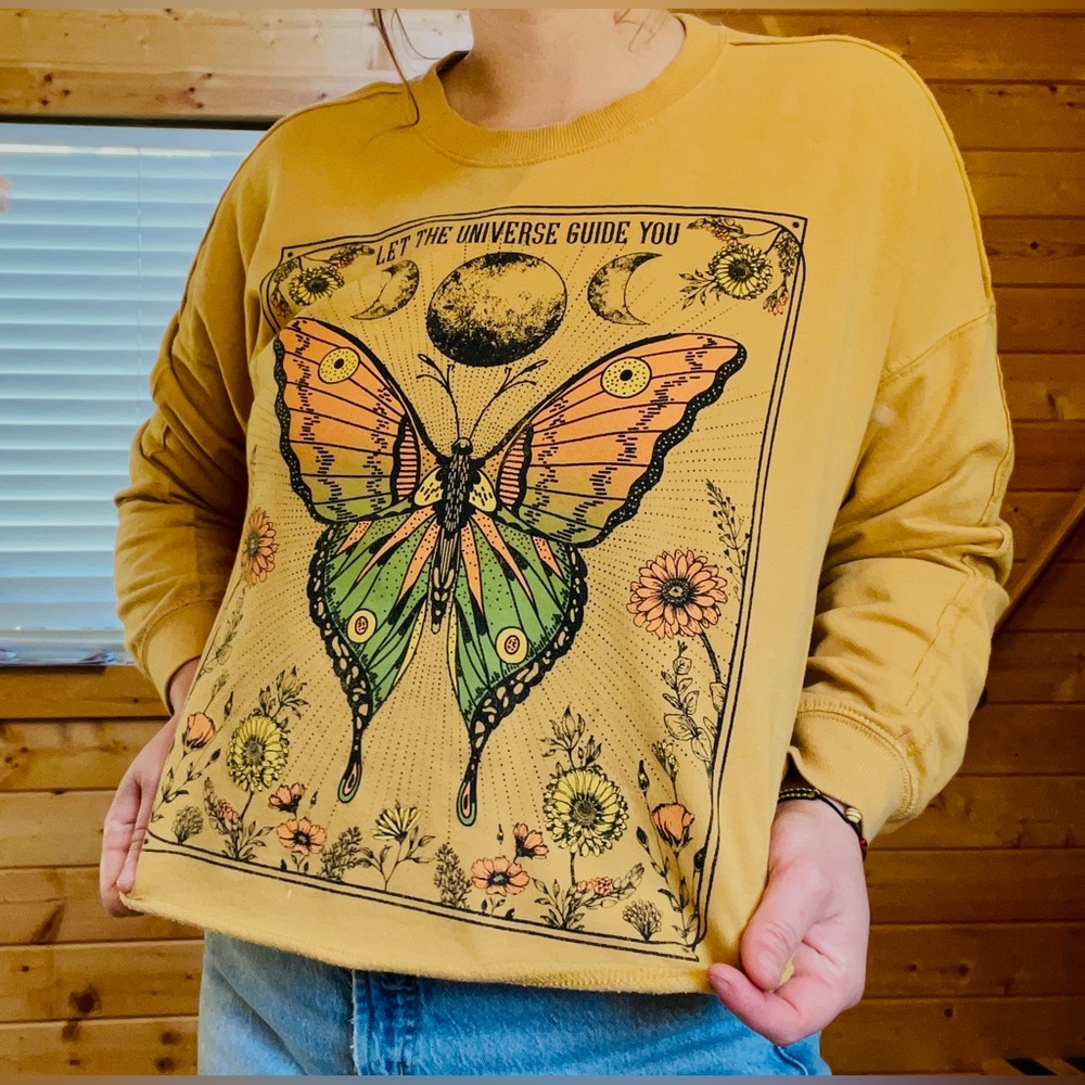 Yellow boho sweater